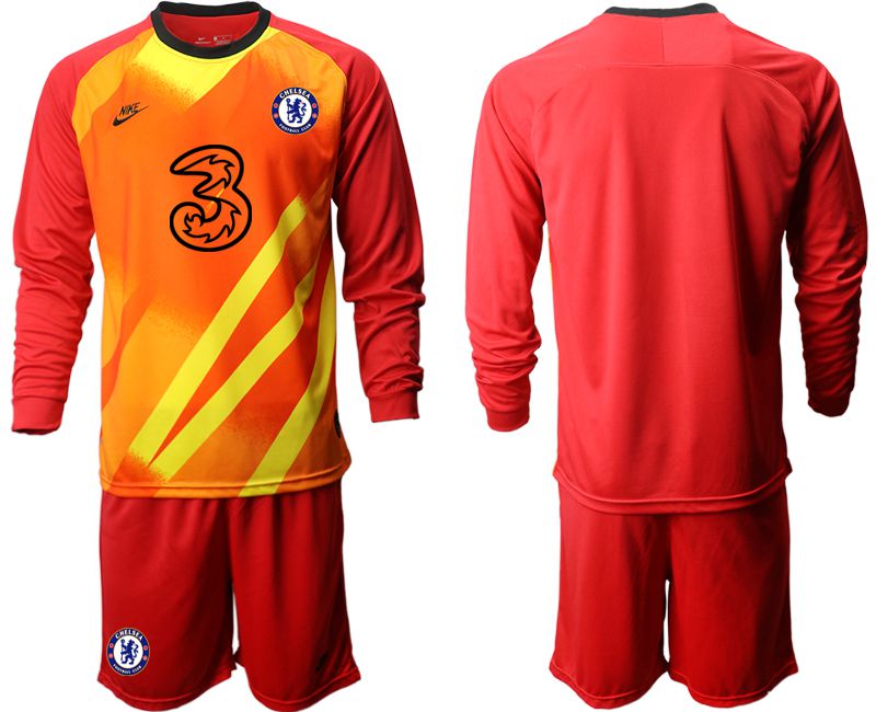 Men 2020-2021 club Chelsea red goalkeeper long sleeve Soccer Jerseys1